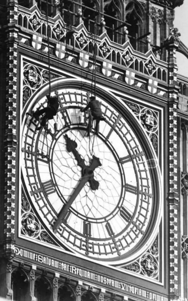 Ремонт часов на башне Биг Бен, 1938 год, Лондон