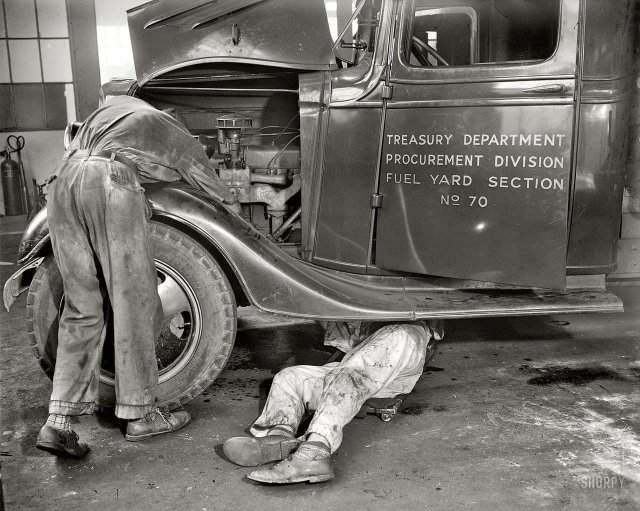Ремонтная мастерская, Вашингтон, округ Колумбия, 1937 год.