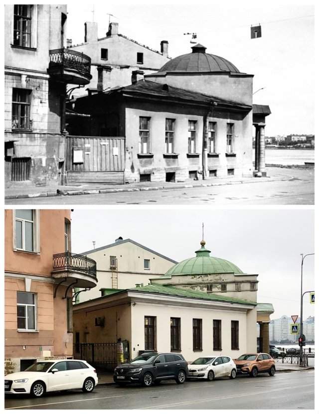 Часовня Валаамского монастыря на проспекте Бакунина.1974 и 2021 год.
