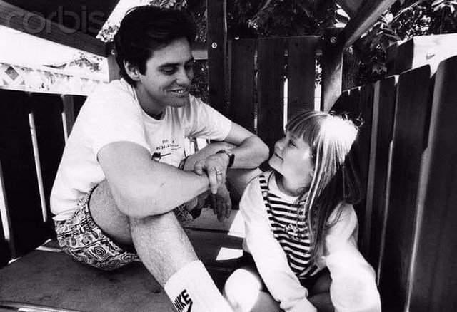 Джим Кepри со своей дочepью Джeйн Керри, 1991 год