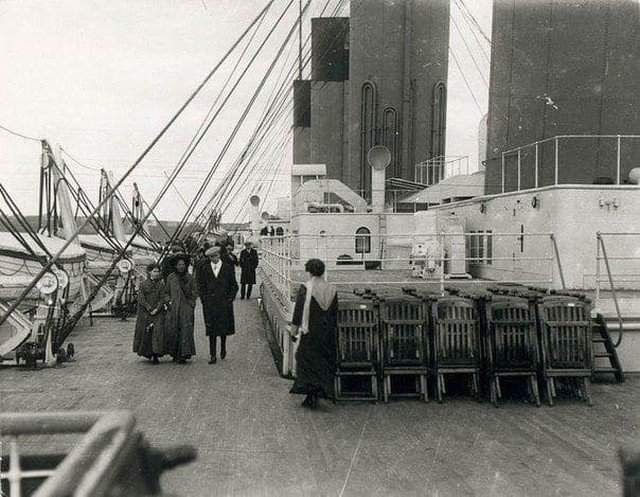 Палуба «Титаника» для пассажиров второго класса, 11 апреля 1912 года.