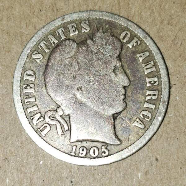 Сегодня я нашёл десять центов 1905 года в кассовом аппарате на работе