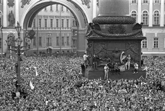 Ленинград. Митинг в защиту демократии, 1991 год.
