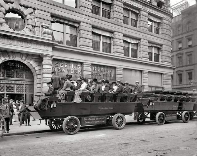 Электро-автобус в Нью-Йорке, 1904 год.