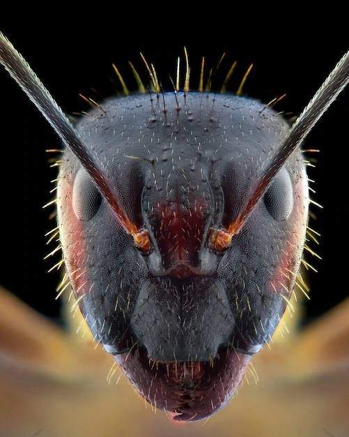 Как выглядит лицо муравья под микроскопом