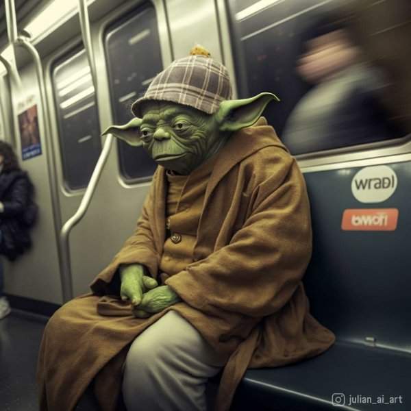 "Усталые и грустные": известные герои разных киновселенных в образе пассажиров метро
