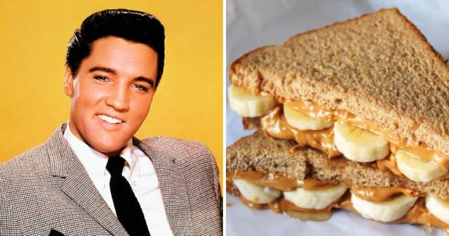 Певец Элвис Пресли — сэндвич с арахисовой пастой и бананами