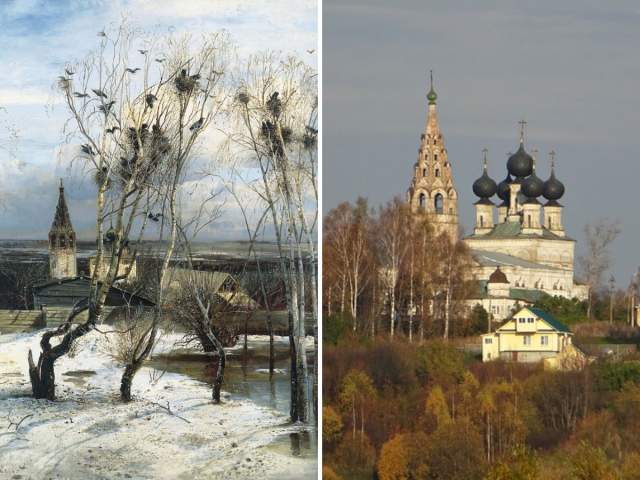 Церковь с картины «Грачи прилетели» Алексея Саврасова