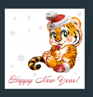 Новогодние открытки с тигром с 2010 годом