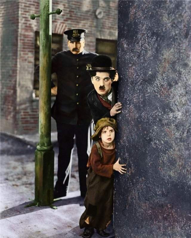 Цветные фотографии Чарли Чаплина 1910-1930 годов