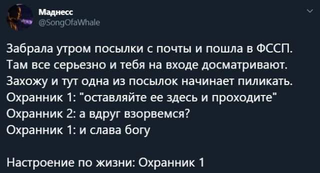 Подборка забавных твитов про охранников