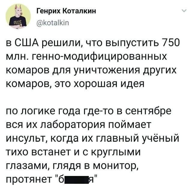 Твит про комаров