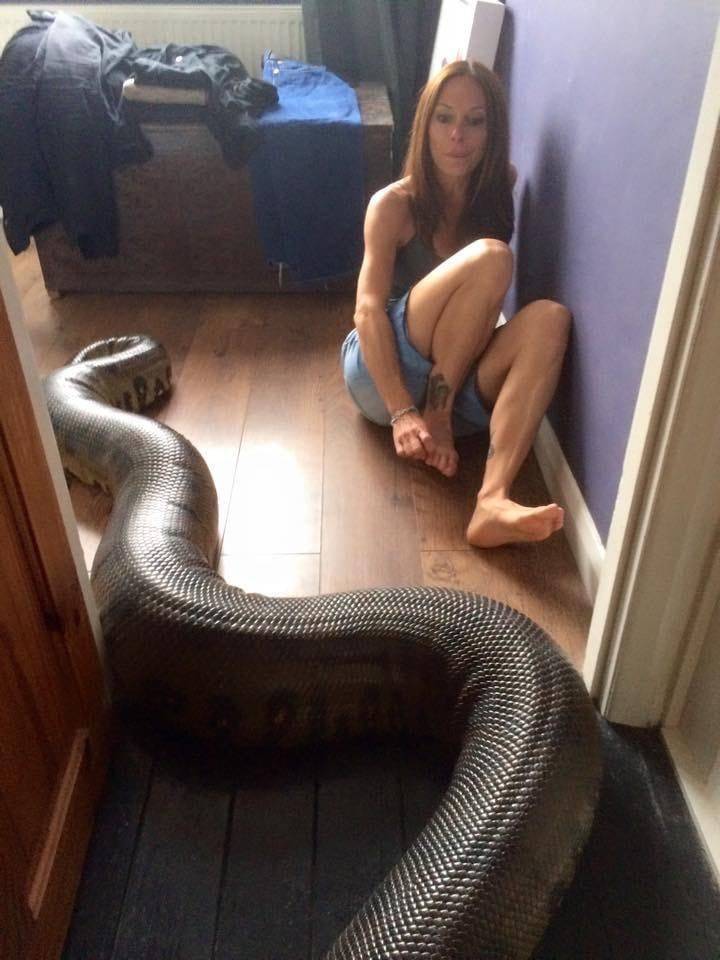 Девушка и огромная змея
