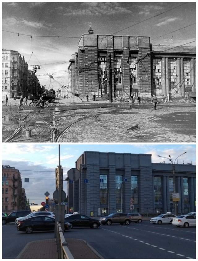 Международный проспект/Московский проспект1942 и 2020 год.