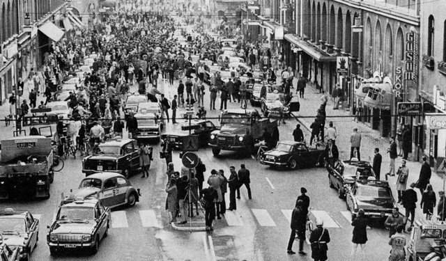 Переход Швеции с левостороннего на правостороннее движение, 1967 год