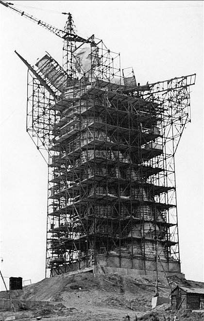 Строительство скульптуры Родина–мать, 1966 год, Волгоград
