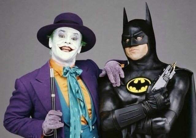 Джокер и Бэтмен. Джек Николсон и Майкл Китон, 1988 год.