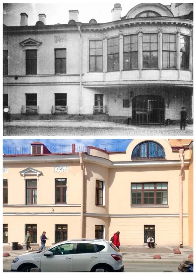 Дом Каншиных в Кузнечном переулке.~1910 и 2020 год.