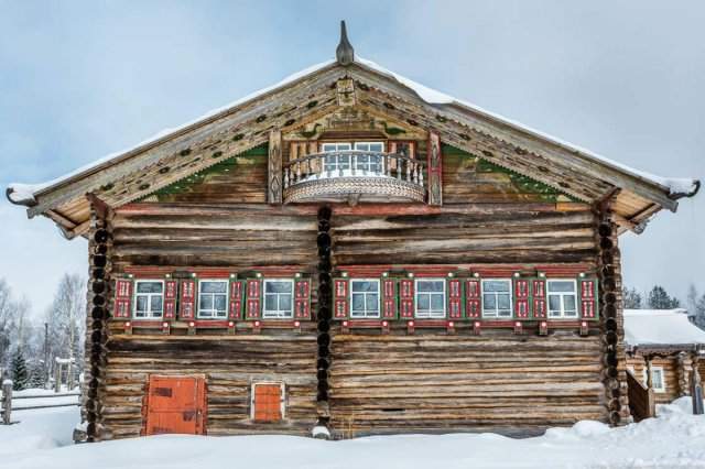 Дом Клокотова в Архангельской области, возведен в 1879 году, перенесён в музей деревянного зодчества под открытым небом «Малые Корелы»