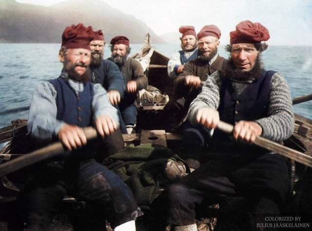 Рыбаки с Фарерских островов, 1898 год.