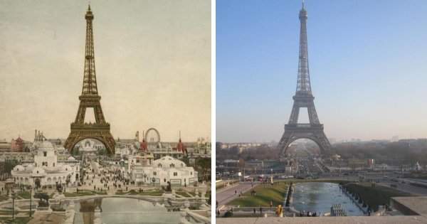 Марсово поле, Париж (1900 и 2017 годы)