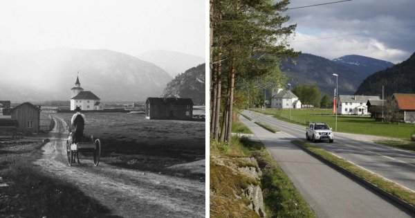Деревня Рисстад, Норвегия (1988 и 2013 годы)