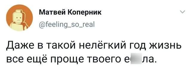 твит про нелегкий год