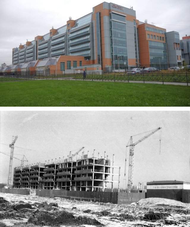 Строительство нового корпуса ЛЭИС им. Бонч-Бруевича1983 и 2020 год.