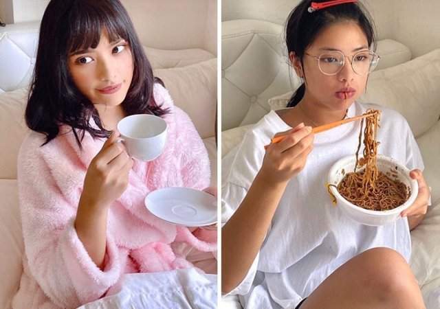 Модель Veinna из Таиланда показывает разницу между фото в социальных сетях и реальной жизни