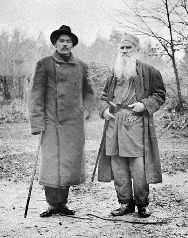 Максим Горький и Лев Толстой. Ясная поляна, 1900 год