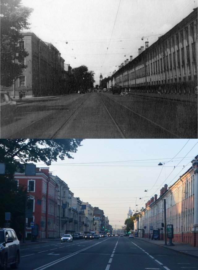 1-я /Съездовская (Кадетская) линии ВО1964 и 2020 год.
