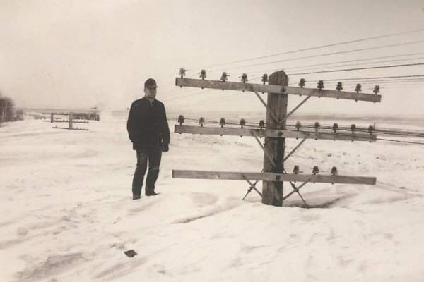 Результат снежной бури 1966 года в Северной Дакоте, США