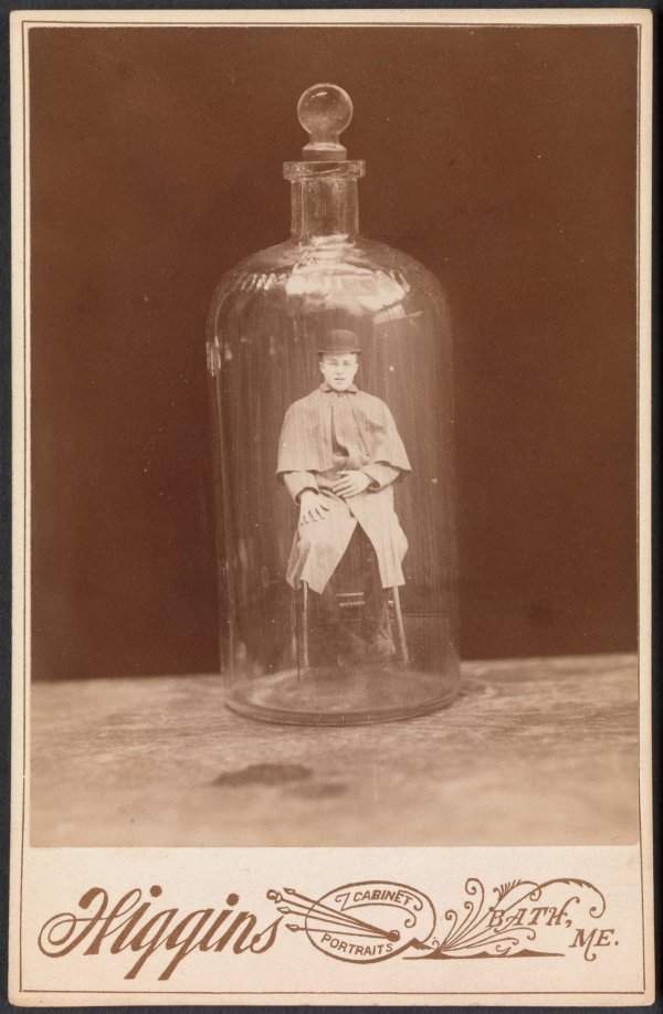 «Мужчина в бутылке», Джон Хиггинс, ~1888 год