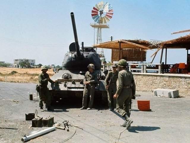 Греческий Т-34 на Кипре. Турецкое вторжение, июль 1974 года.