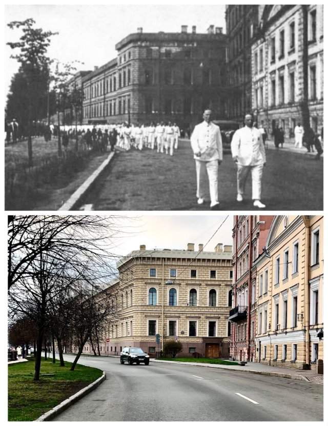 Парад физкультурников / Большая Морская улица.~1935 и 2020 год.