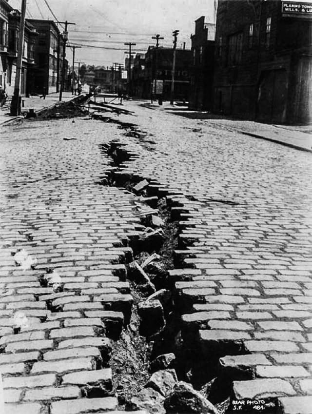 Улица в Сан-Франциско после Великого землетрясения, 1906 год