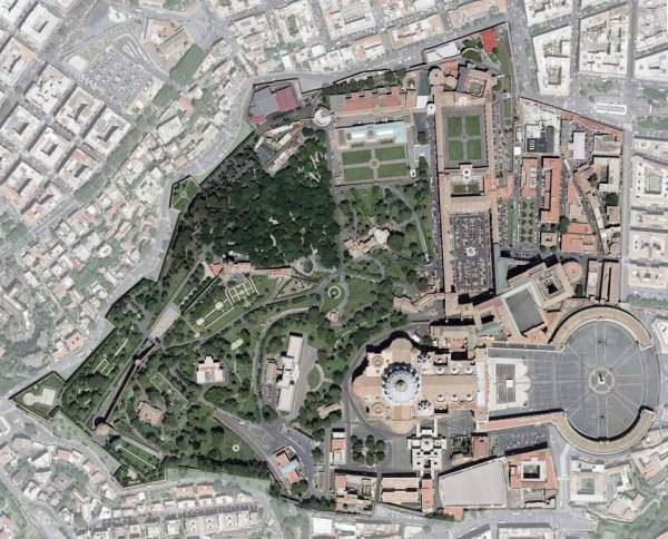 Снимок Ватикана со спутника
