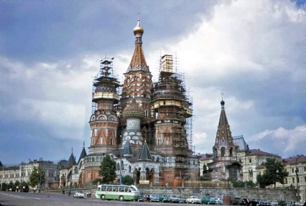 Реставрация храма Василия Блаженного. Москва, 1967 год