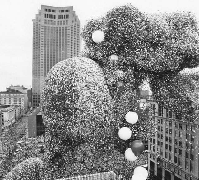 Фестиваль воздушных шаров, 1986. После него были поданы многочисленные миллионные иски к компании, запустившей шары и загрязнившей бухту, город и леса. Фирма в итоге разорилась