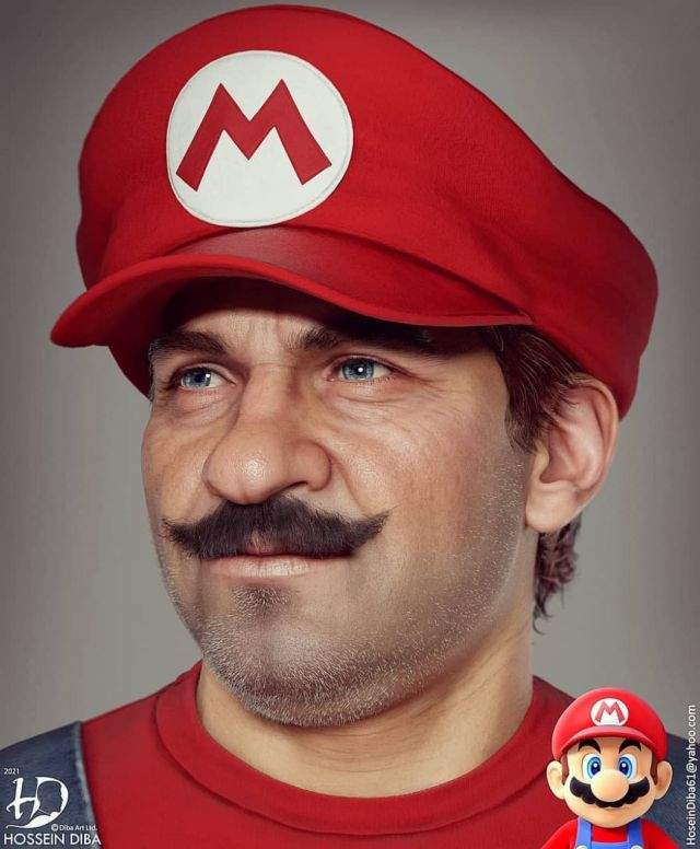 Супер Марио в анфас