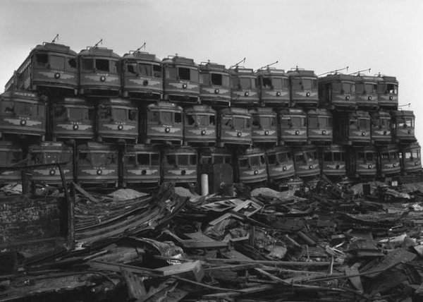 Кладбище трамваев в Калифорнии, 1950-е годы