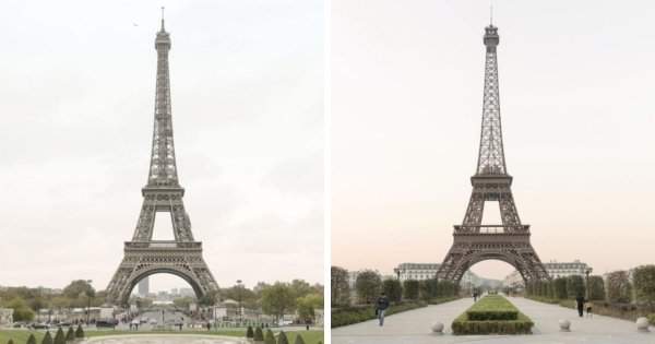 Эйфелева башня в Париже и её реплика в китайском городе Тиандученг