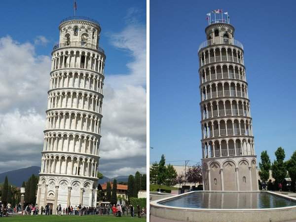 Пизанская башня (Италия) и водонапорная башня в американском городе Найлс