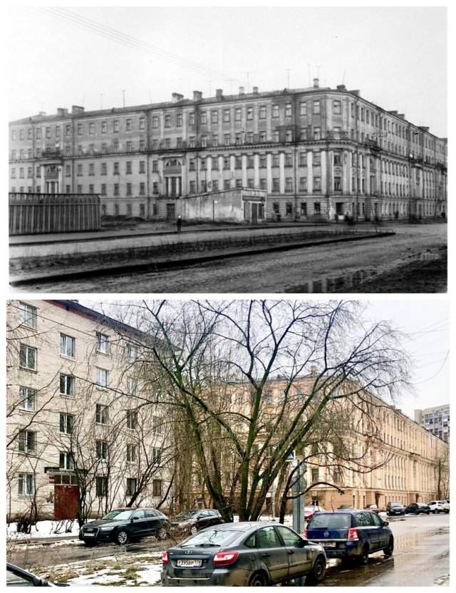 Доходный дом в переулке Каховского, 10.~1956 и 2021 год.
