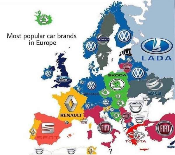 Самые популярные марки машин в разных странах