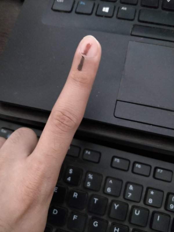 Избирателей на выборах в Индии помечают специальной стойкой краской, чтобы они не смогли голосовать повторно
