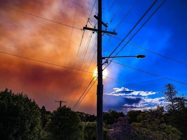Небо во время пожаров в Австралии