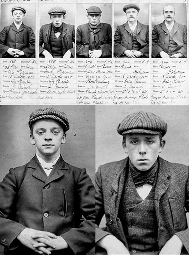 «Острые козырьки» - участники банды, державшей в страхе весь Бирмингем, 1903 год.