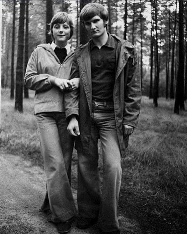 Ангела Меркель со своим первым мужем, 1975 год