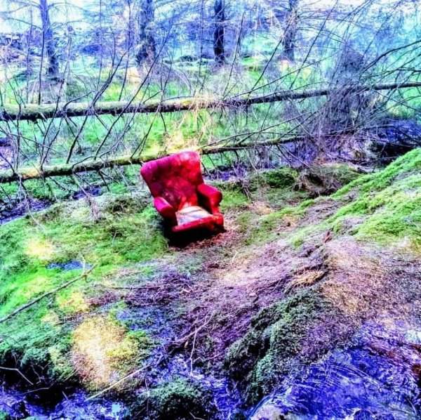 Нашёл это красное кресло посреди леса примерно в полутора часах езды от любого города